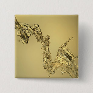 Abstracte vorm gevormd door aftappen van water vierkante button 5,1 cm