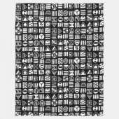 Abstracte vormen 060617 Patroon - wit op zwart Fleece Deken (Voorkant)