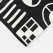 Abstracte vormen 060617 Patroon - wit op zwart Fleece Deken (Hoek)