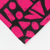 Abstracte vormen 140821 - Neon Red op zwart Fleece Deken (Hoek)
