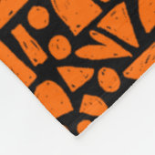 Abstracte vormen 140821 - Oranje op zwart Fleece Deken (Hoek)
