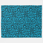Abstracte vormen 140821 - Sky Blue op zwart Fleece Deken (Voorkant (Horizontaal))