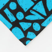 Abstracte vormen 140821 - Sky Blue op zwart Fleece Deken (Hoek)