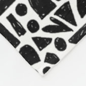 Abstracte vormen 140821 - zwart op wit fleece deken (Hoek)