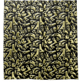 Abstracte vormen 180318 - Klein goud Douchegordijn