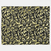 Abstracte vormen 180318 - Klein goud Fleece Deken (Voorkant (Horizontaal))