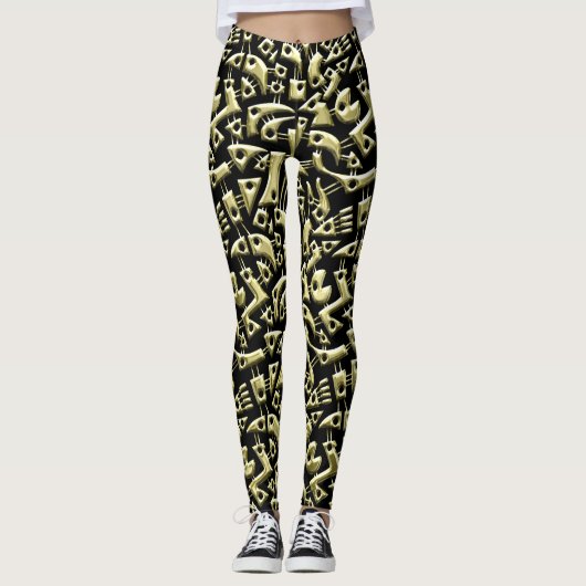 Abstracte vormen 180318 - Klein goud Leggings (Voorkant)