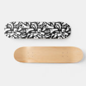 Abstracte vormen 180318 - White on Black Persoonlijk Skateboard (Horizontaal)