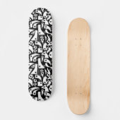 Abstracte vormen 180318 - White on Black Persoonlijk Skateboard (Voorkant)