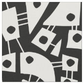 Abstracte vormen 180318 - White on Black Stof (Close Up)