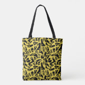 Abstracte vormen 180318 - zwart op #F5DD4B | geel Tote Bag (Achterkant)