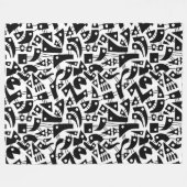 Abstracte vormen 180318 - zwart op wit fleece deken (Voorkant (Horizontaal))