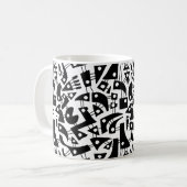 Abstracte vormen 180318 - zwart op wit koffiemok (Voorkant links)