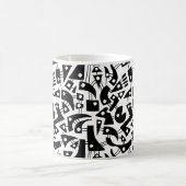 Abstracte vormen 180318 - zwart op wit koffiemok (Center)