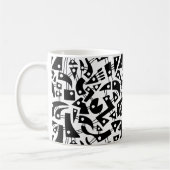 Abstracte vormen 180318 - zwart op wit koffiemok (Links)
