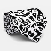 Abstracte vormen 180318 - zwart op wit stropdas (Opgerold)