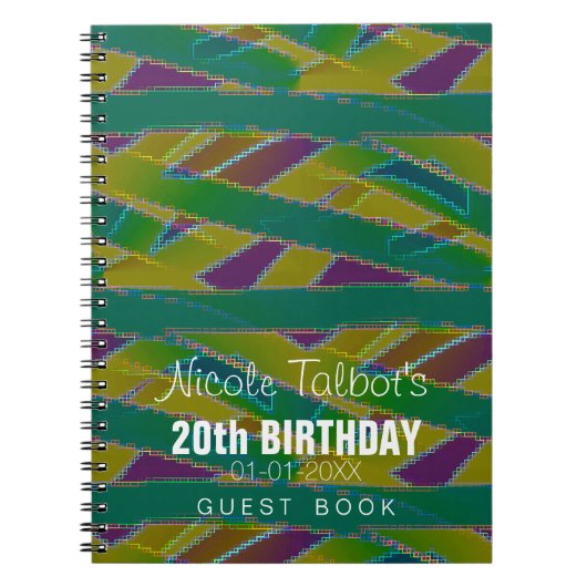 Abstracte vormen 20 e Birthday Guest Book 5 Notitieboek (Voorkant)