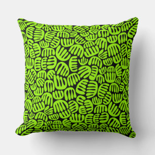 Abstracte vormen 301122 - Chartreuse op zwart Kussen