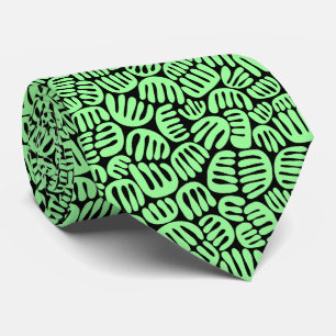 Abstracte vormen 301122 - Mint Green op zwart Stropdas