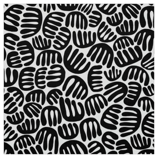 Abstracte vormen 301122 - Zwart op wit Stof (Swatch)