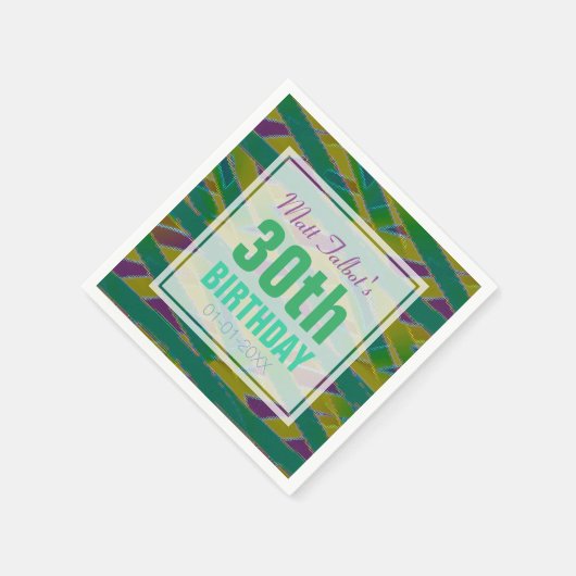 Abstracte Vormen 30e Verjaardagspapier Servetten (Hoek)
