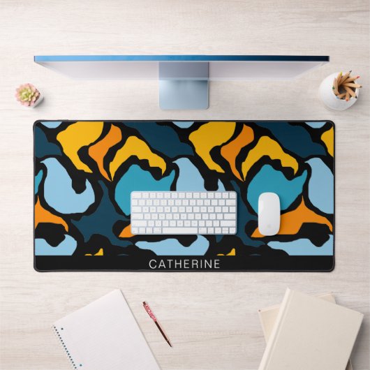 Abstracte vormen Artsy Black Bureaumat (Kantoor 1)