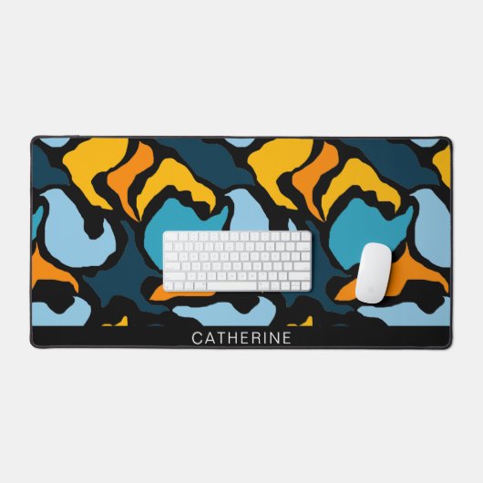 Abstracte vormen Artsy Black Bureaumat (Keyboard & Muis)