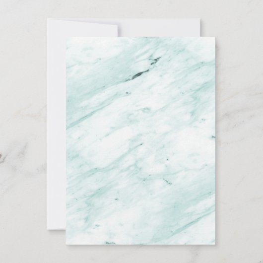 Abstracte vormen Blauwgroen Groene Marmer Terug &  Save The Date (Achterkant)