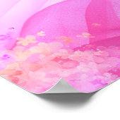 Abstracte vormen bloem roze waterverf Poster (Hoek)