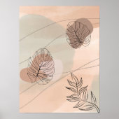 Abstracte vormen Boho stijl bladeren ontwerp Poster (Voorkant)