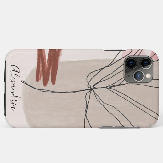 Abstracte vormen botanisch leder Case-Mate iPhone case (Achterkant (horizontaal))