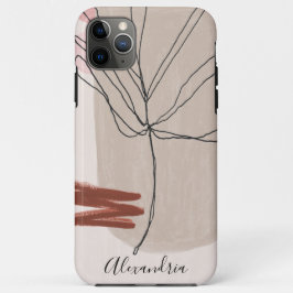 Abstracte vormen botanisch leder Case-Mate iPhone case