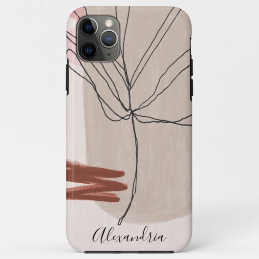 Abstracte vormen botanisch leder Case-Mate iPhone case (Achterkant)