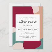 Abstracte vormen contemporary afterparty kaart (Voorkant)