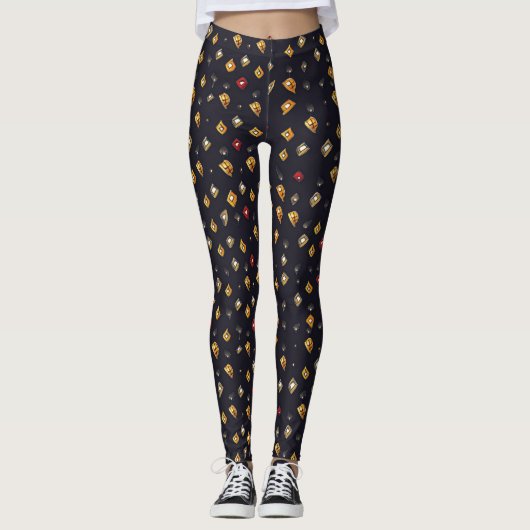 Abstracte vormen Donkerpatroon Leggings (Voorkant)