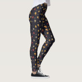 Abstracte vormen Donkerpatroon Leggings (Rechts)