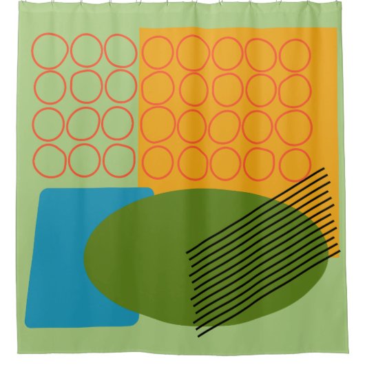 Abstracte vormen douchegordijn (Voorkant)