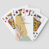 Abstracte vormen en bladeren gepersonaliseerd pokerkaarten (Achterkant)