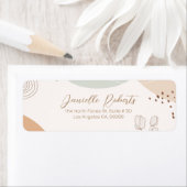 Abstracte vormen en bloemen moderne achtergrond etiket (Insitu)