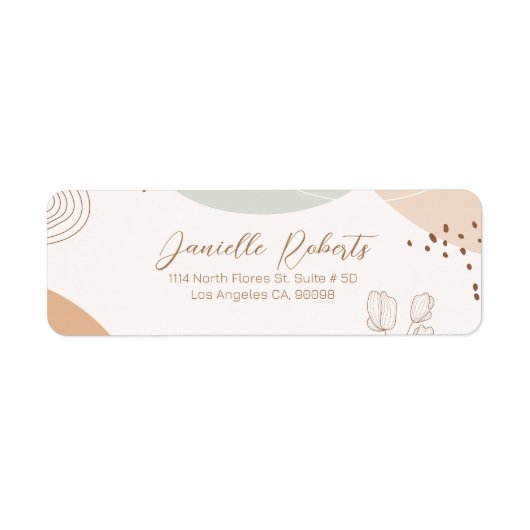 Abstracte vormen en bloemen moderne achtergrond etiket (Voorkant)