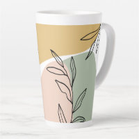 Abstracte vormen en botanische schetsbladeren