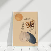 Abstracte vormen en kunstgezicht poster