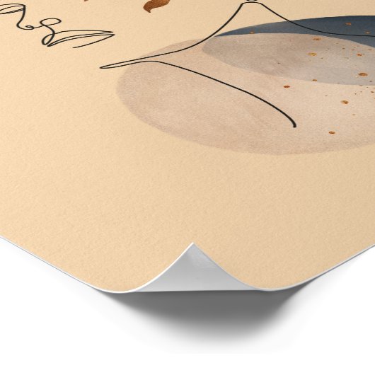 Abstracte vormen en kunstgezicht poster (Hoek)