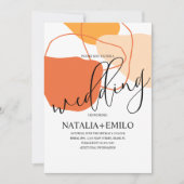 Abstracte vormen en lijnen Terracotta Wedding Kaart (Voorkant)