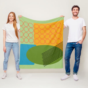 Abstracte vormen fleece deken