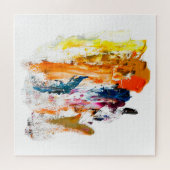 Abstracte vormen geboren uit het palet van een lev legpuzzel (Horizontaal)