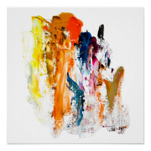 Abstracte vormen geboren uit het palet van een lev perfect poster