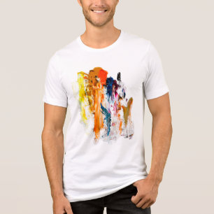 Abstracte vormen geboren uit het palet van een lev Tri-Blend shirt