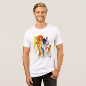 Abstracte vormen geboren uit het palet van een lev Tri-Blend shirt (Voorkant volledig)