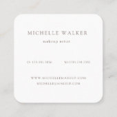 Abstracte vormen getextureerde moderne make-up art vierkante visitekaartje (Achterkant)